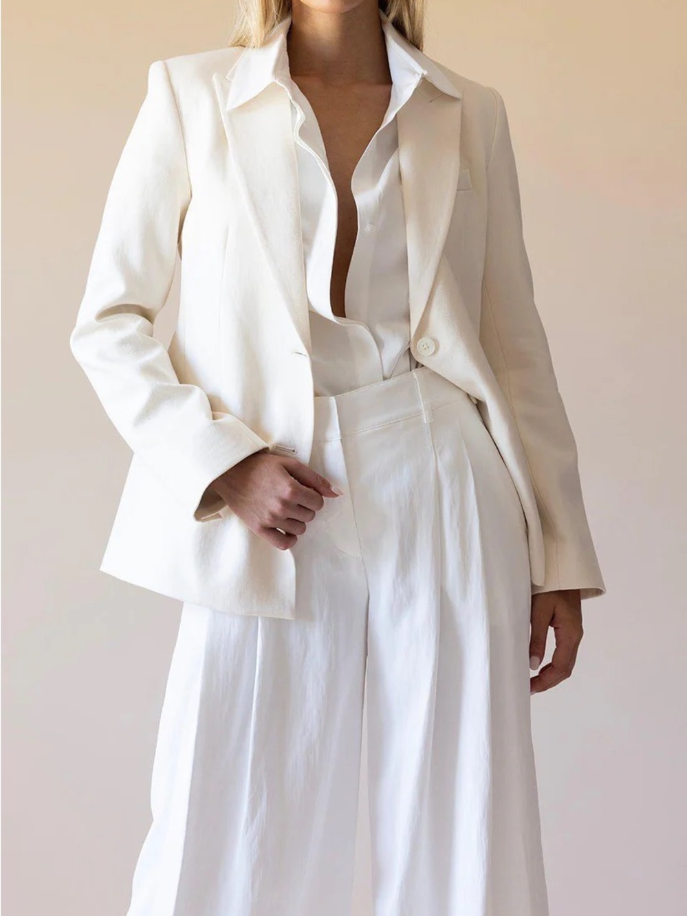 TWP Husband Linen/Cotton Blazer Women’s Size Medium in Bone Suit Jacket twp NWT